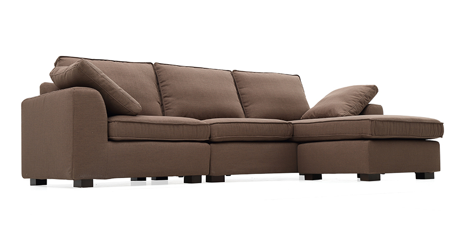 Thomas Fabric Sofa 3Seater With Ottoman